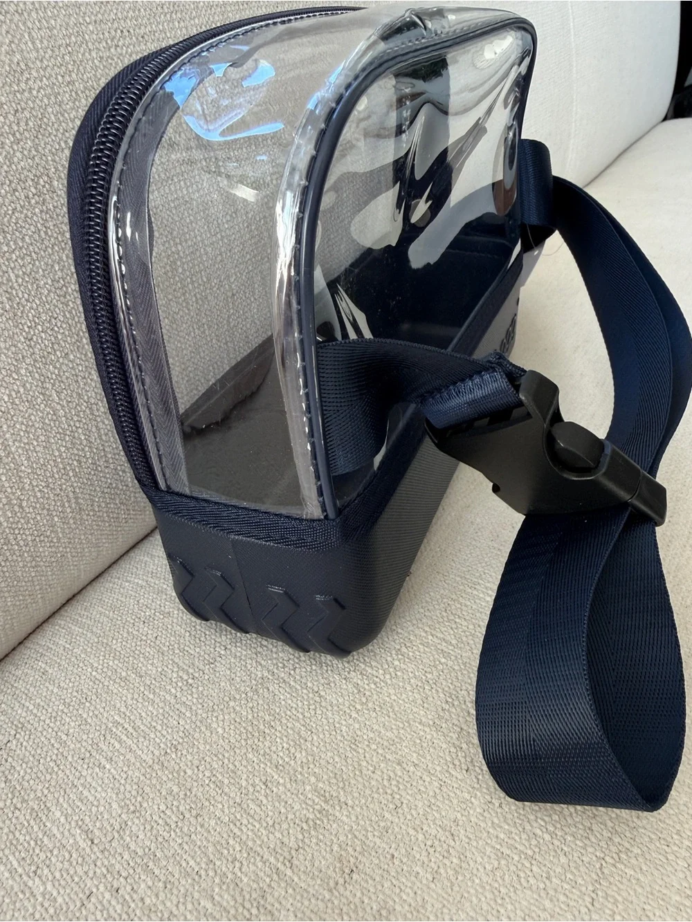 New With Tags Bogg Stadium Crossbody or Belt Bag, Navy & Clear, Stadium Approved
